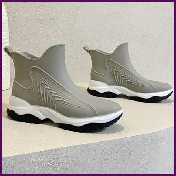 Women's Waterproof Ankle Rain Boots Slip Resistant Lightweight Outdoor - Picture 4 of 7